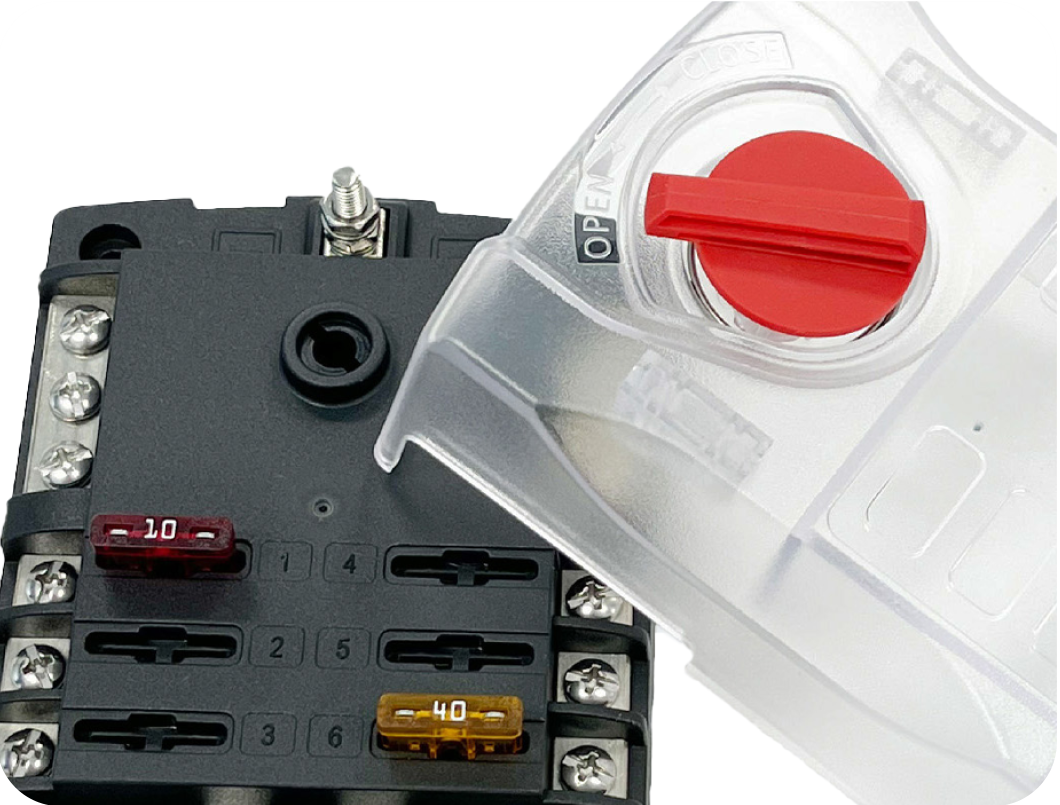 OptiFuse Blade Fuse Block with Cover Protection: Safeguard Circuits from Dust and Debris
