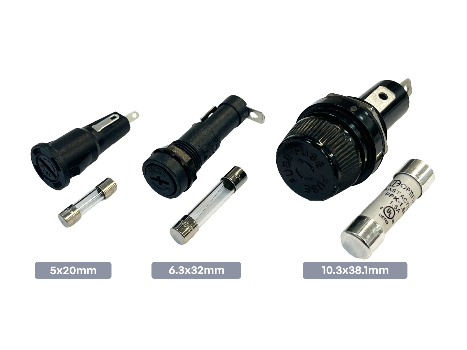 Fuse Holders for Various Sizes: Compatible with Multiple Fuse Types for Versatile Circuit Protection