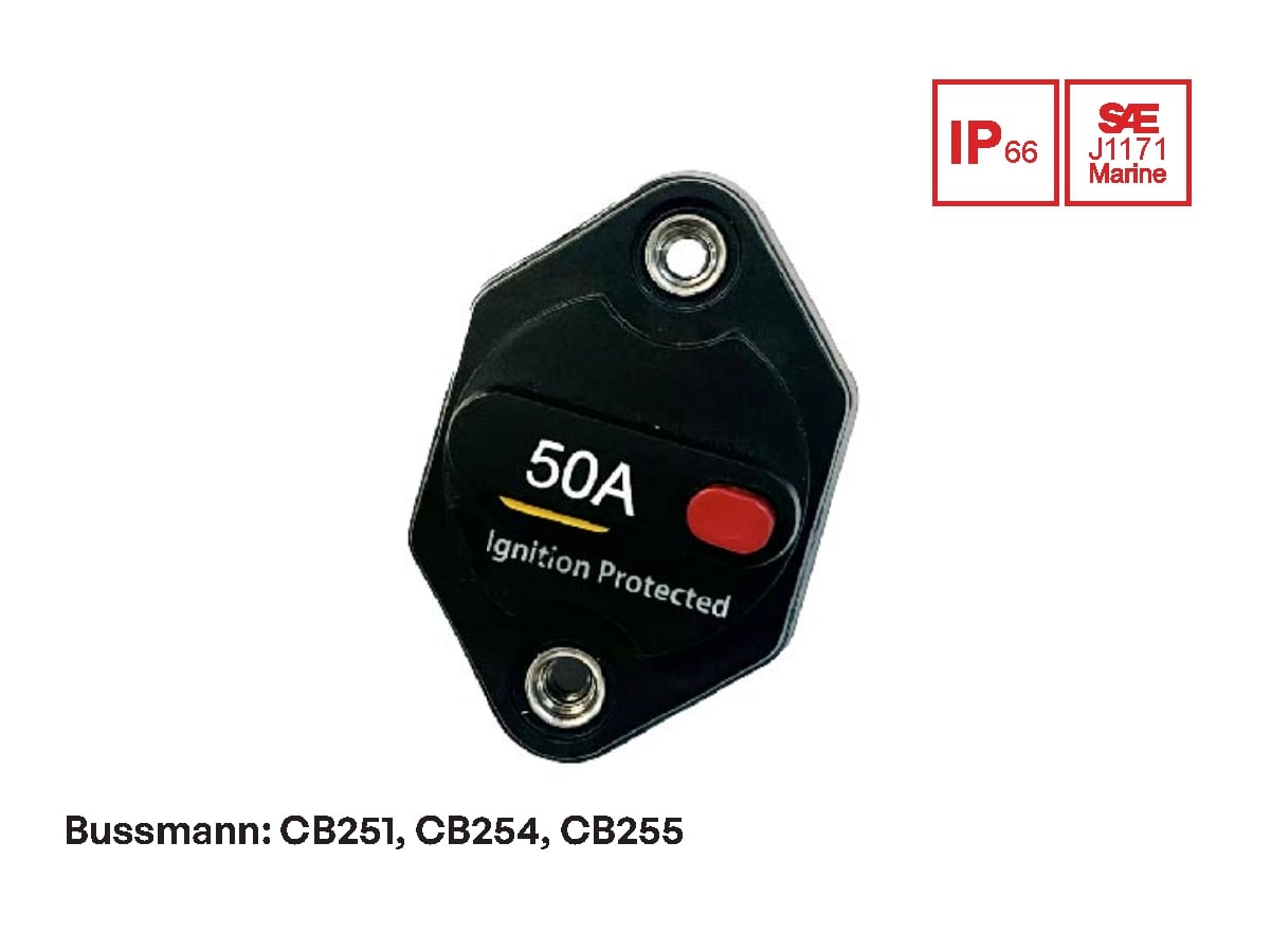 Mid-Range Circuit Breakers. Bussmann: CB251, CB254, CB255