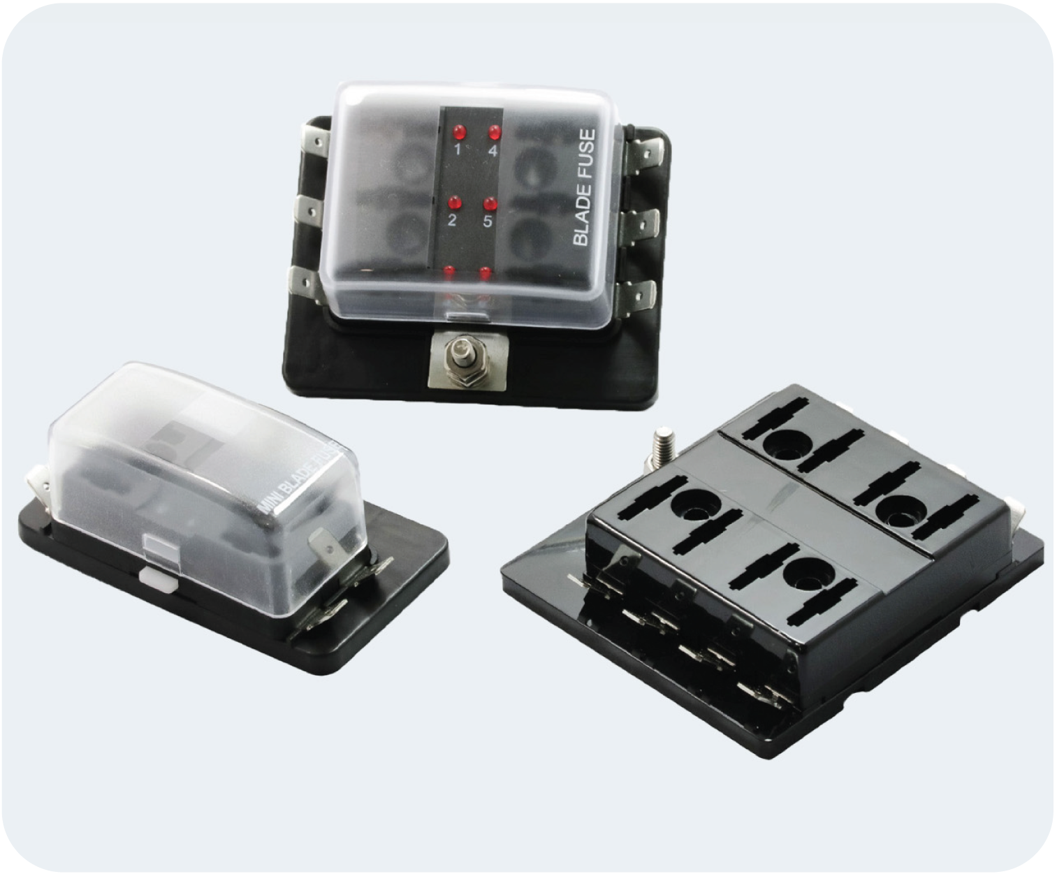 Various OptiFuse Blade Fuse Blocks: Multiple Sizes and Configurations for Safe Power Distribution