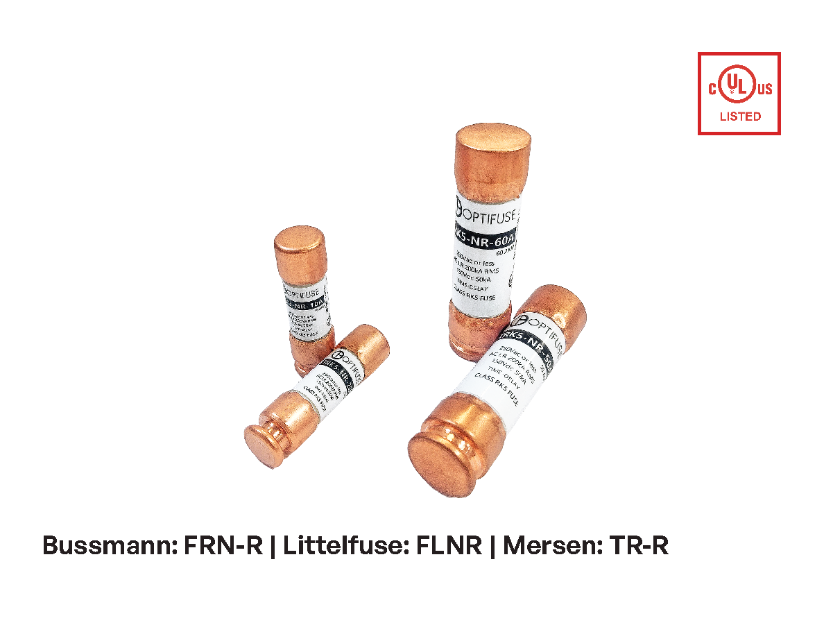 Class RK5 Fuses. Bussmann: FRN-R, Littelfuse: FLNR, Mersen: TR-R