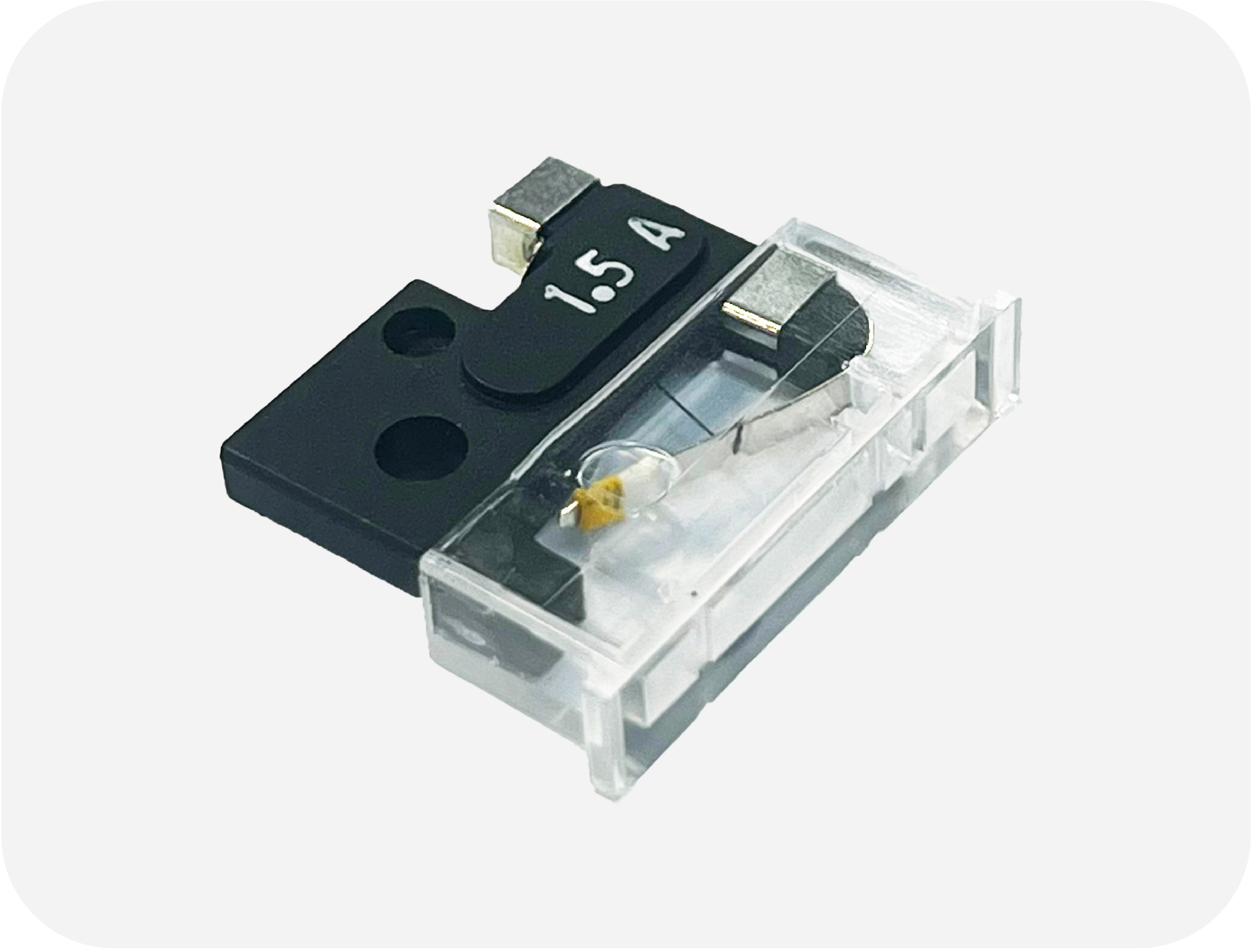 OptiFuse FPT fuse showing durable body, clear cover, and color-coded amperage for AC/DC telecom and control circuit protection