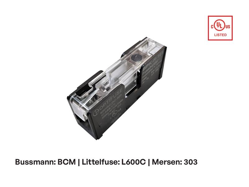 UL Class CC Fuse Block: Bussmann:BCM, Littelfuse: L600C, Mersen: 303