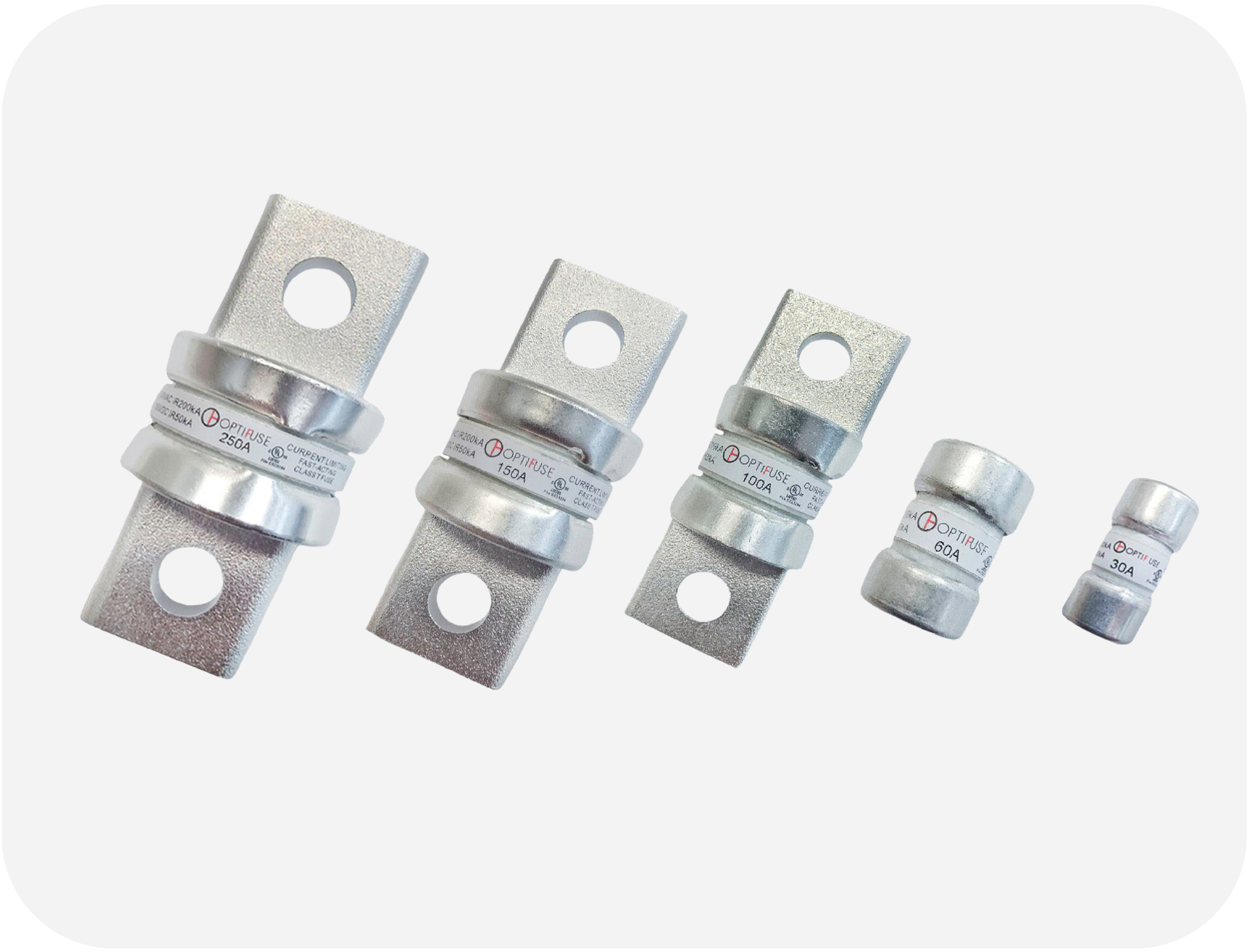 OptiFuse F3T Class T fuse for high-current battery, inverter, feeder, and industrial circuit protection.
